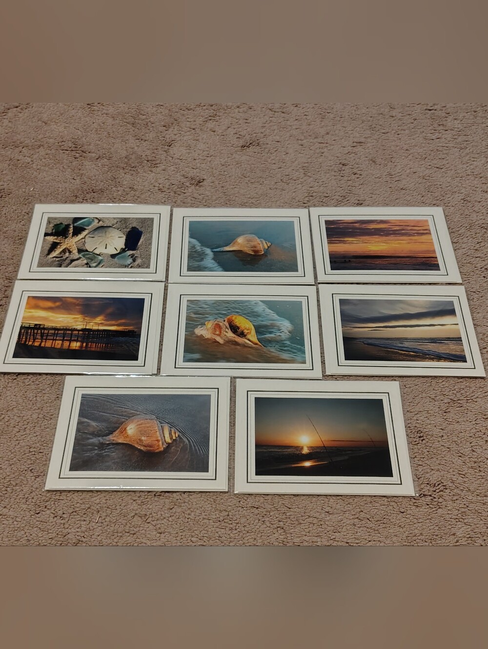 Set Of 8 New Blank-inside Beach Greeting Cards